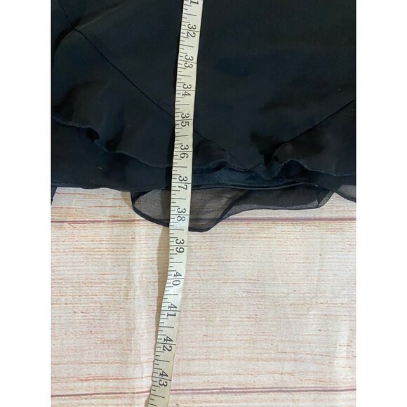 Victoria Secret Women's Black Chiffon Ruffle Slip Dress W/Attached Slip - XL - Picture 6 of 12